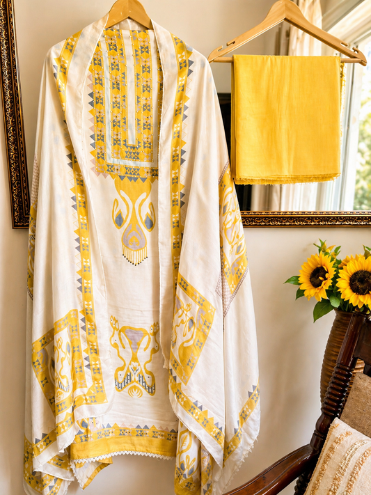 Mustard Geometric Maslin Edit