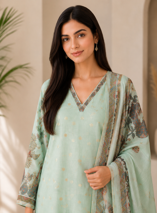 Kota Doriya Pichwai Art Suit Set