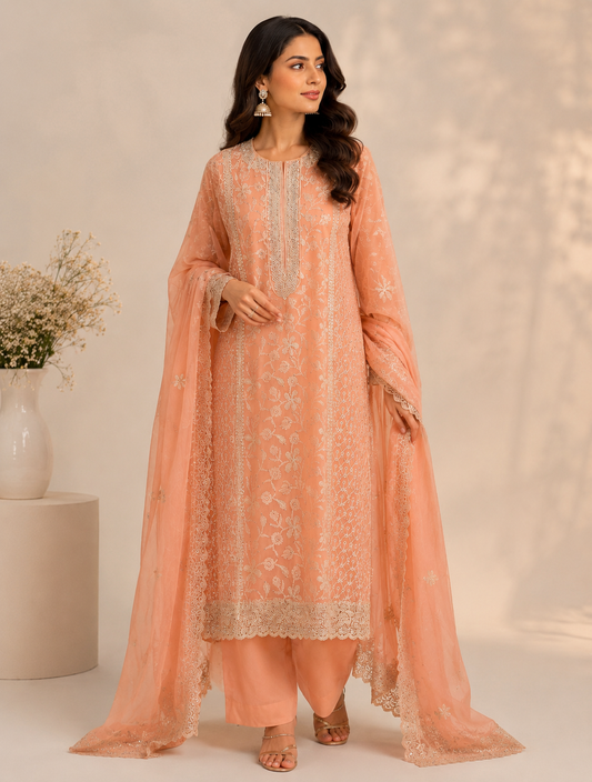 Summer Bloom – Chiffon Chikankari Suit