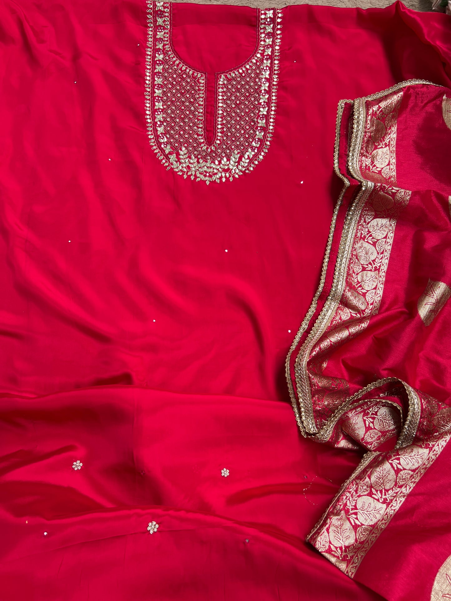 Festive Red Charm with Exquisite Handwork