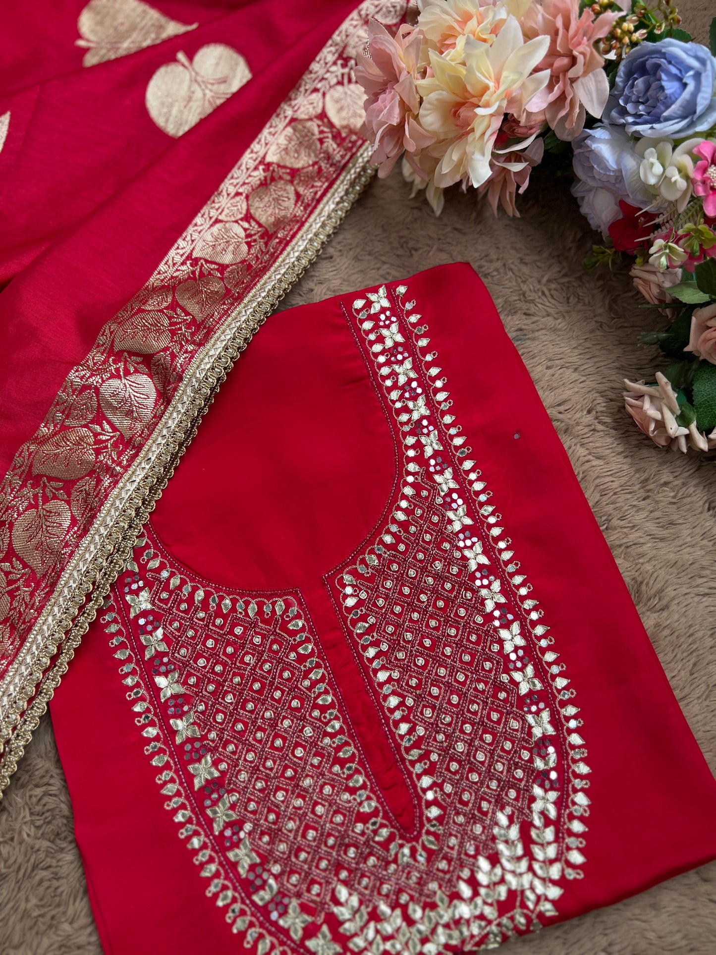 Festive Red Charm with Exquisite Handwork