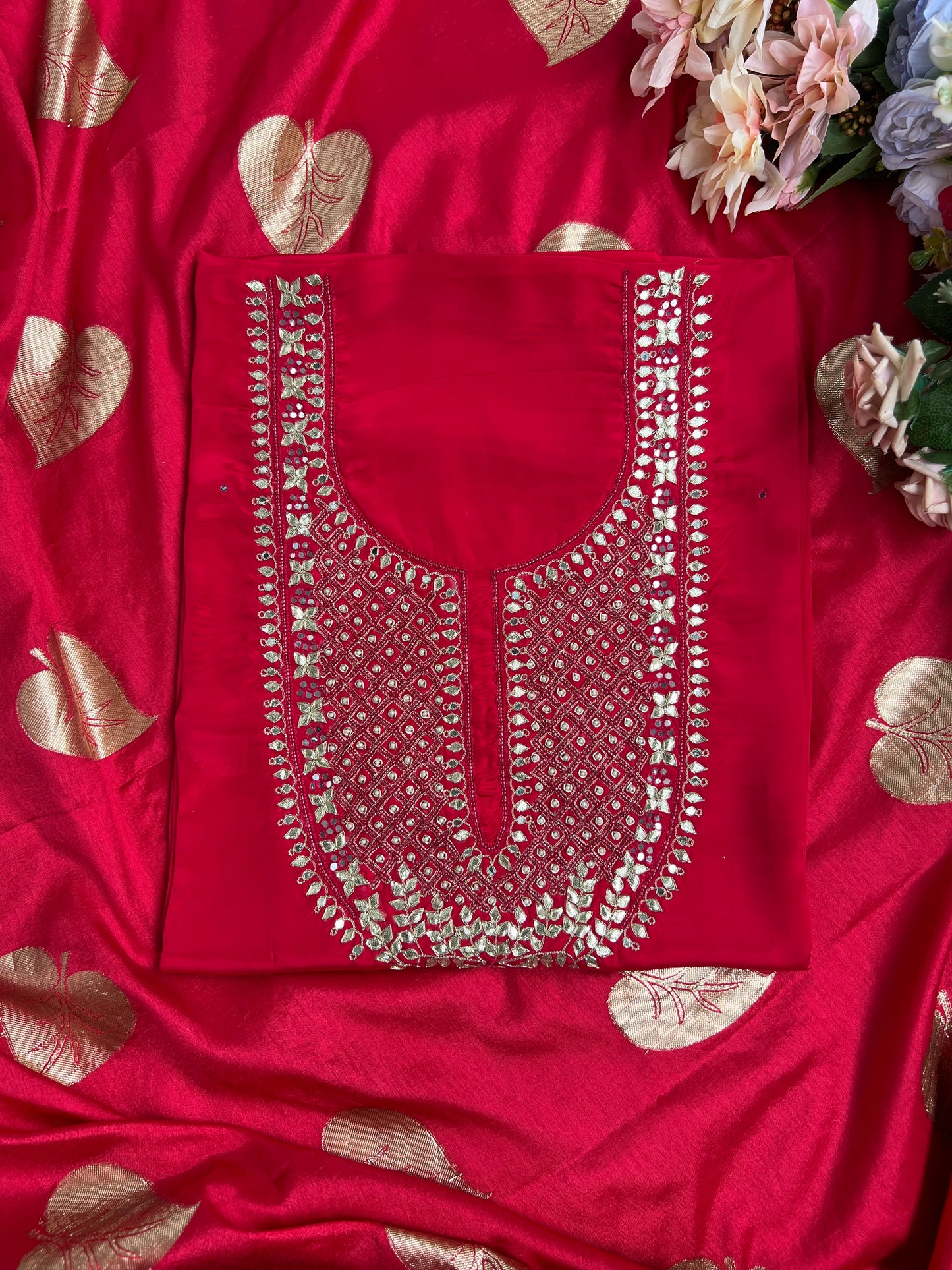 Festive Red Charm with Exquisite Handwork