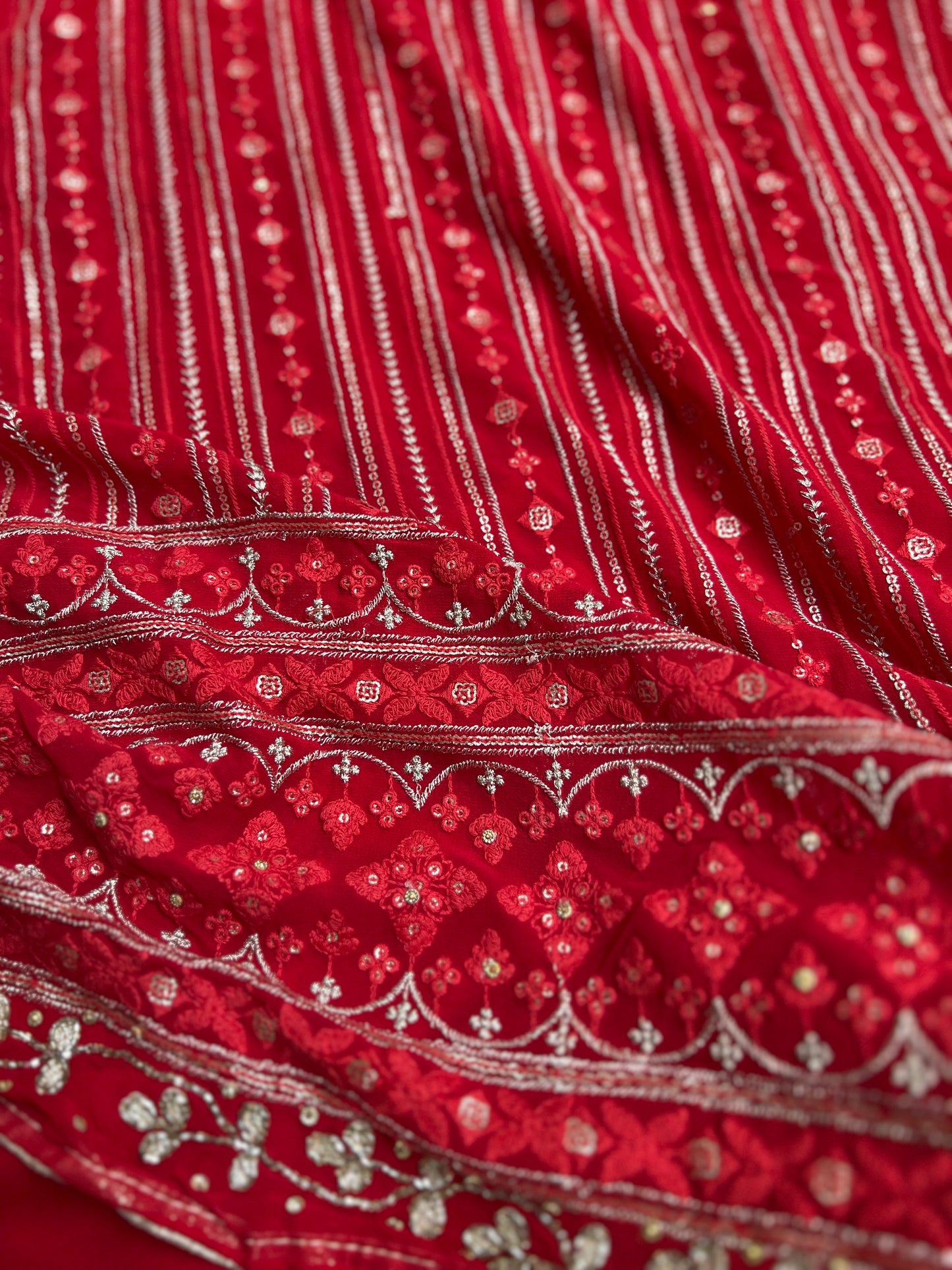 Elegant Georgette Chikankari Suit with Handcrafted Dupatta