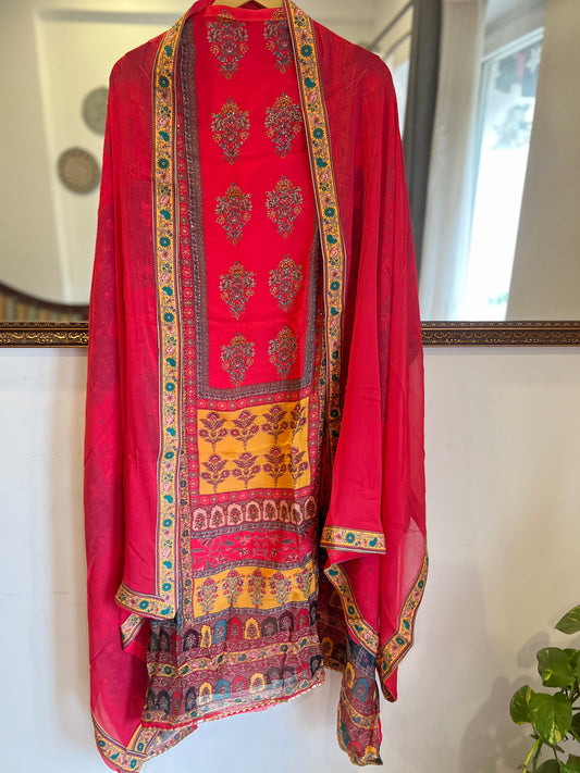 HERITAGE PRINT UNSTICHED SUIT SET