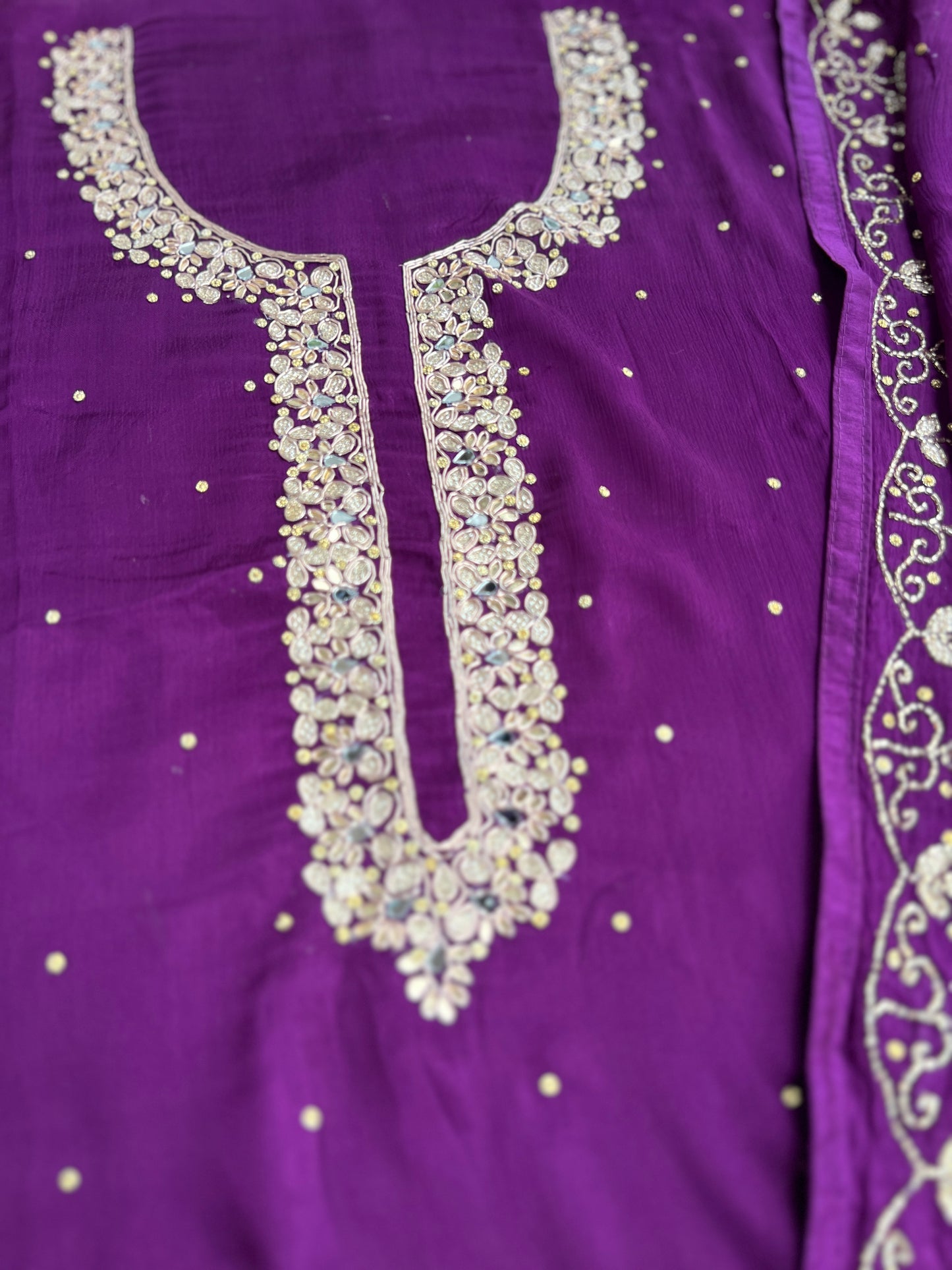 Majestic Purple – Premium Chinnon with Kalkatta Handwork