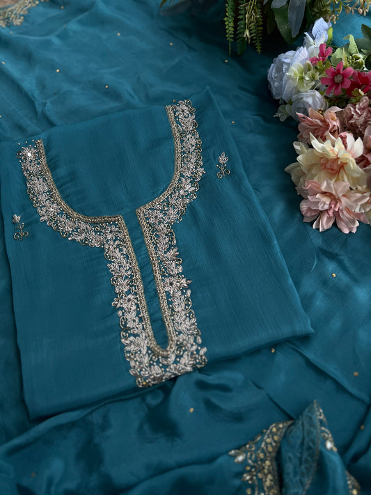 Teal Elegance β Chinnon Handwork Ensemble