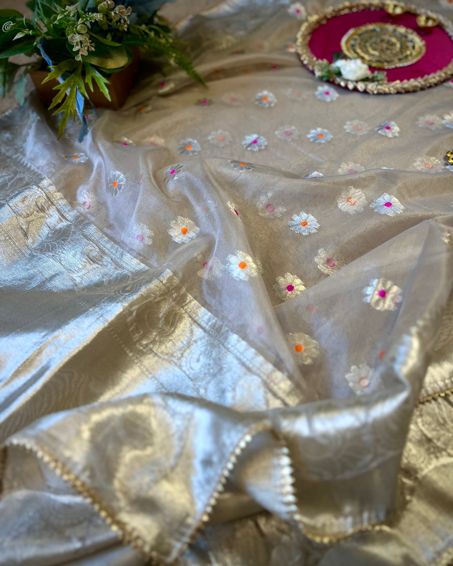 Ivory Glow – Chanderi Silk with Tissue Dupatta ✨