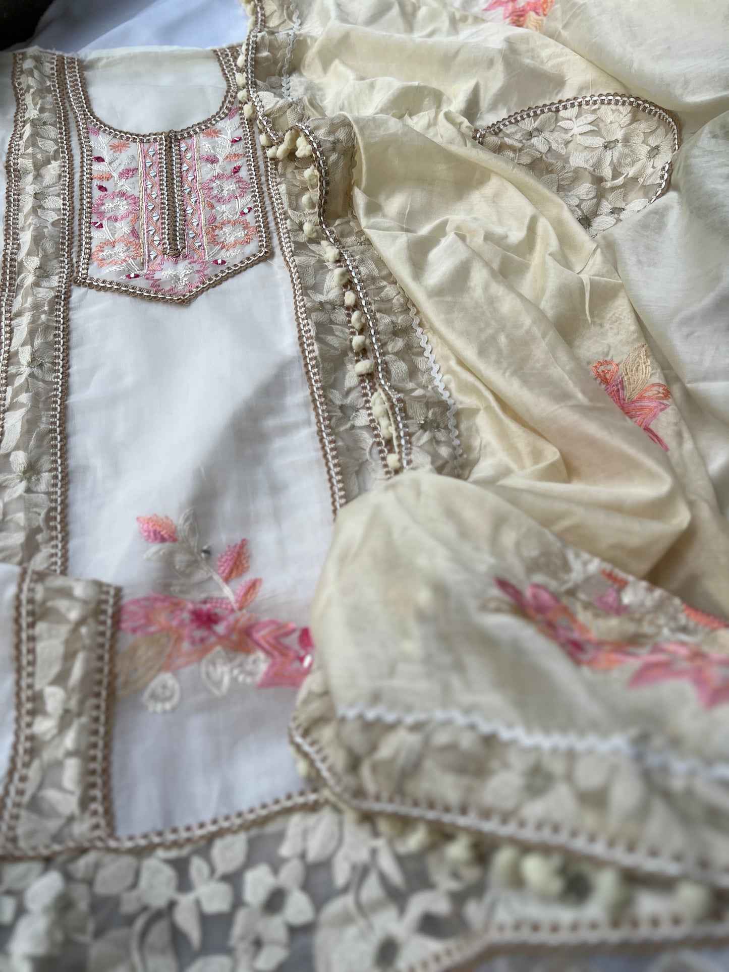 Mal Chanderi & Embroidered Florals