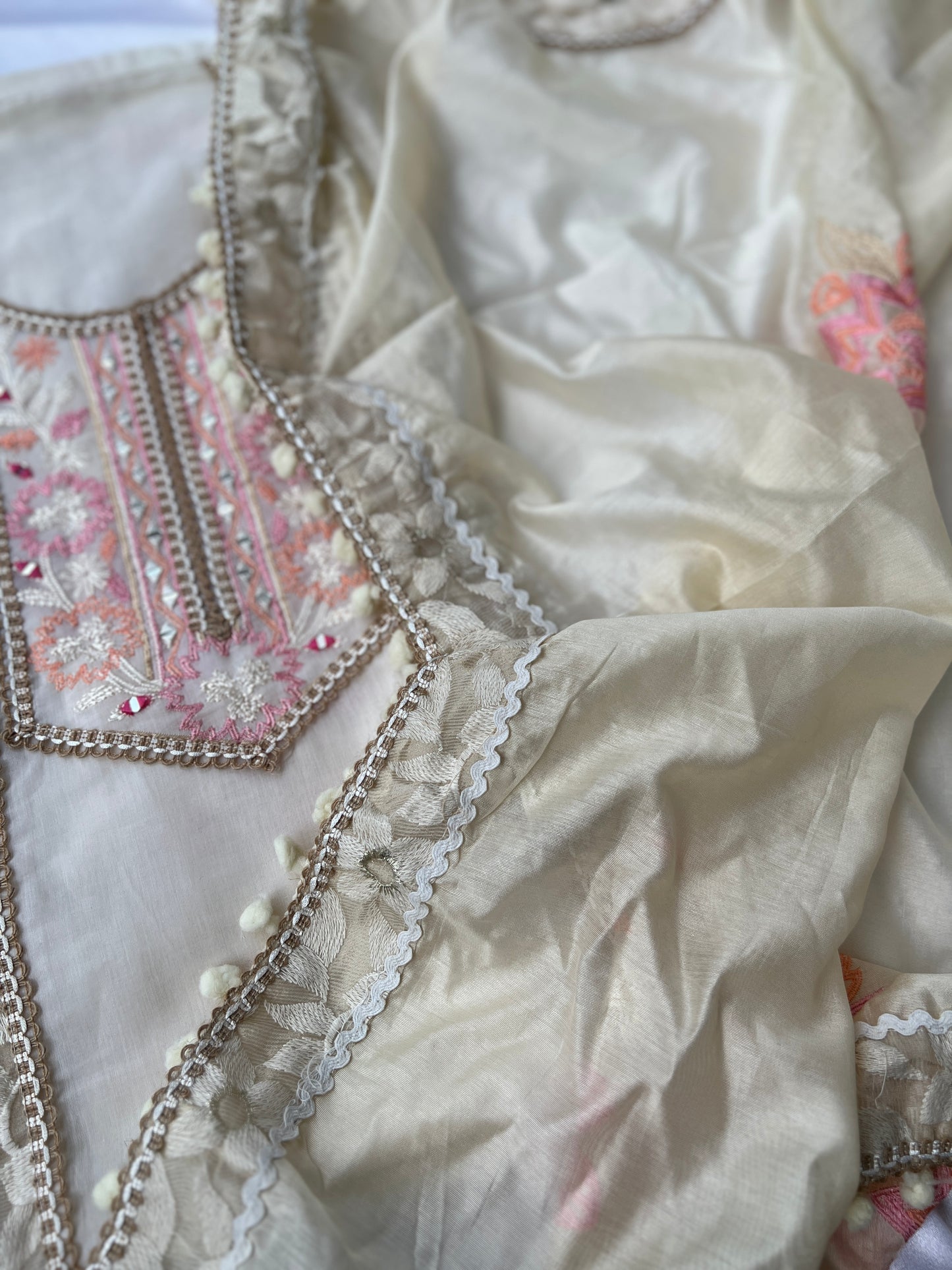 Mal Chanderi & Embroidered Florals