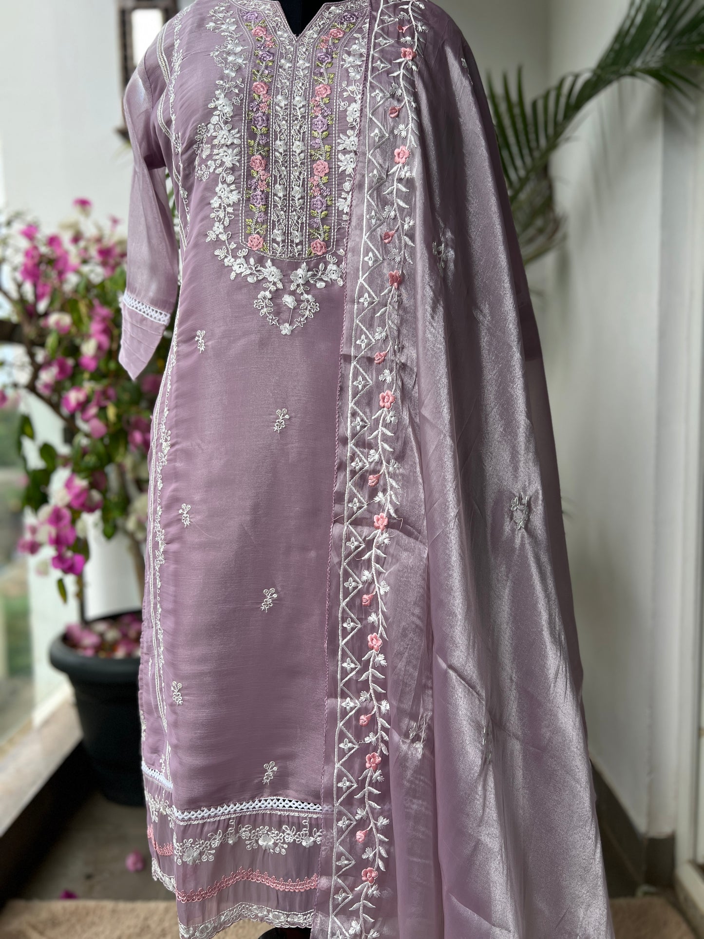 Lilac Blossom Shimmer Maslin Suit