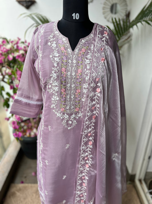 Lilac Blossom Shimmer Maslin Suit
