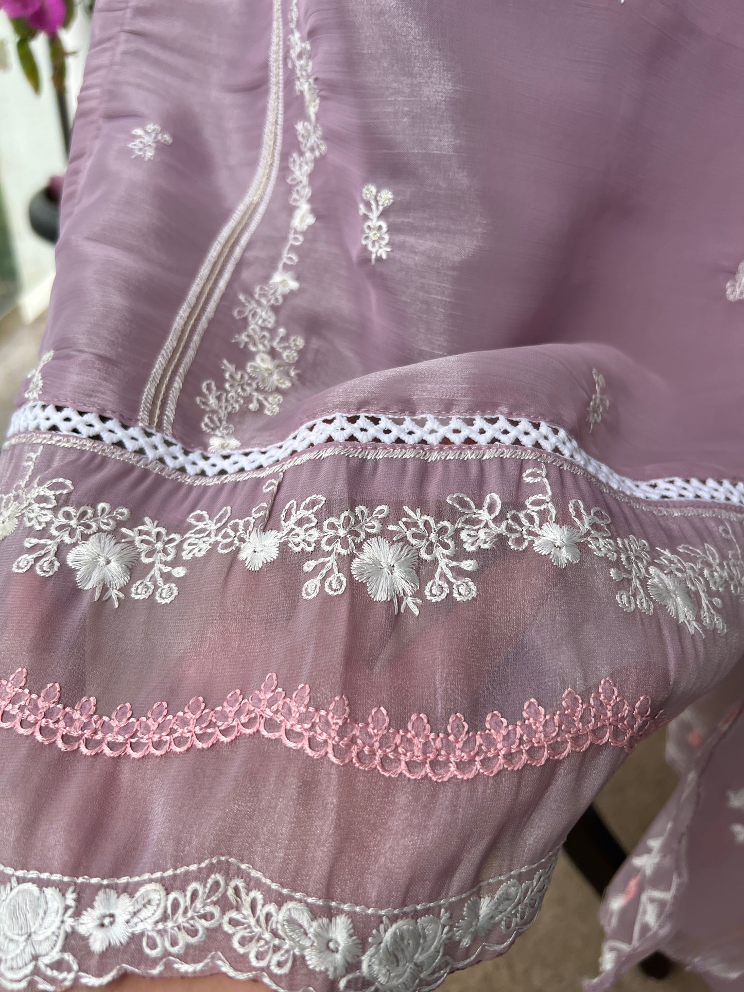 Lilac Blossom Shimmer Maslin Suit