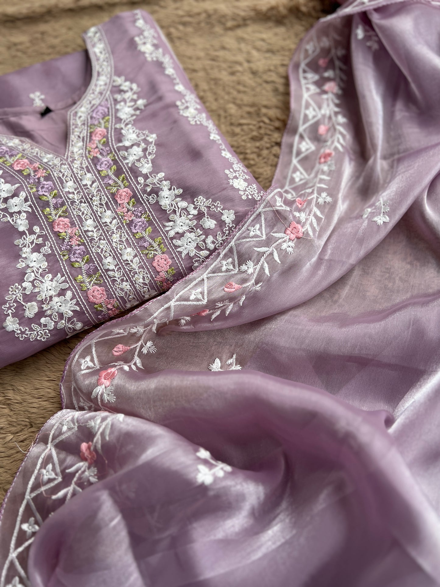 Lilac Blossom Shimmer Maslin Suit