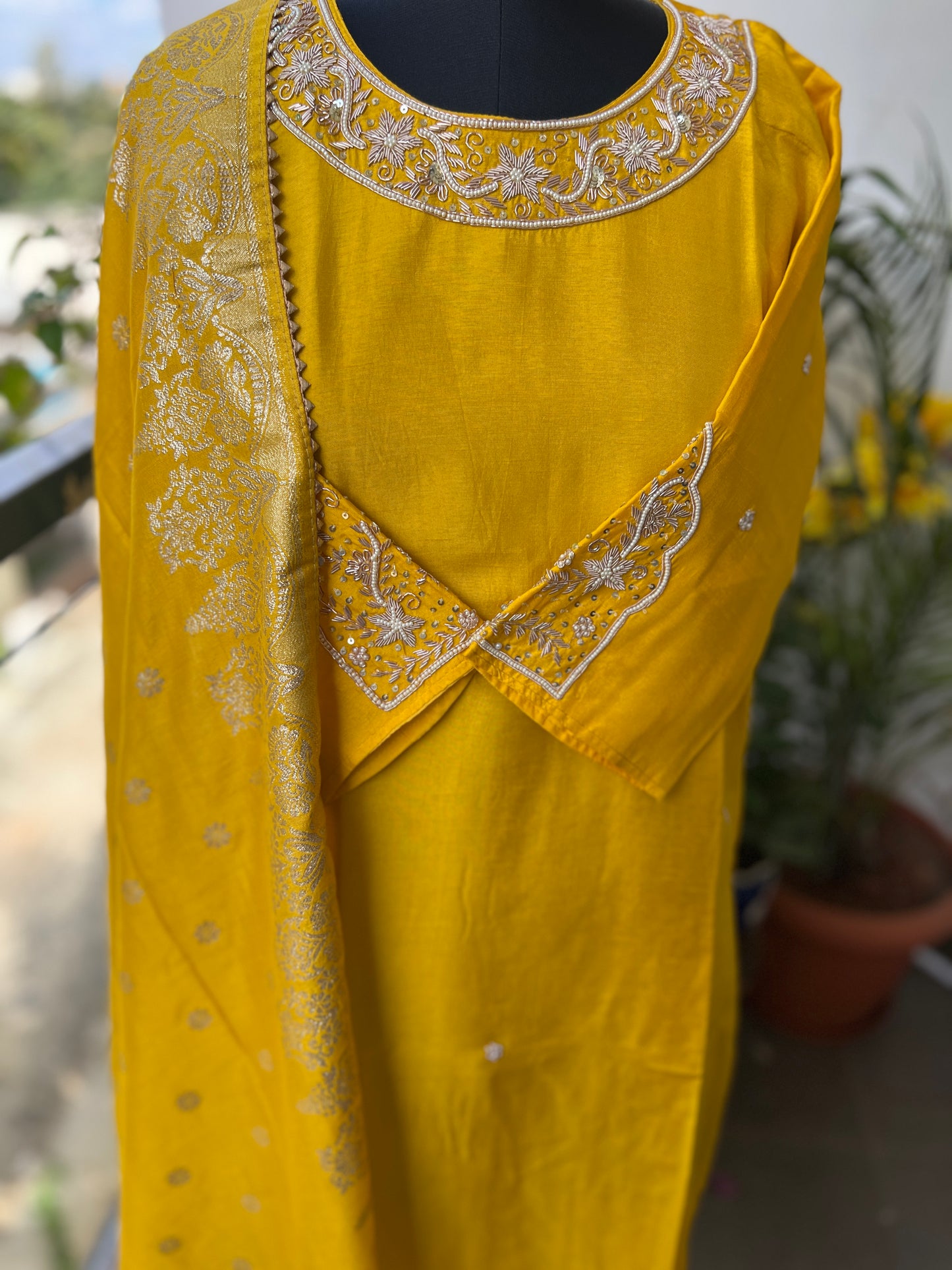 Radiant Mustard with Exquisite Zardozi Detailing