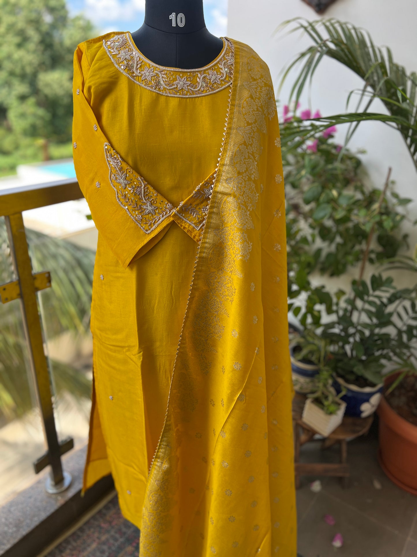 Radiant Mustard with Exquisite Zardozi Detailing