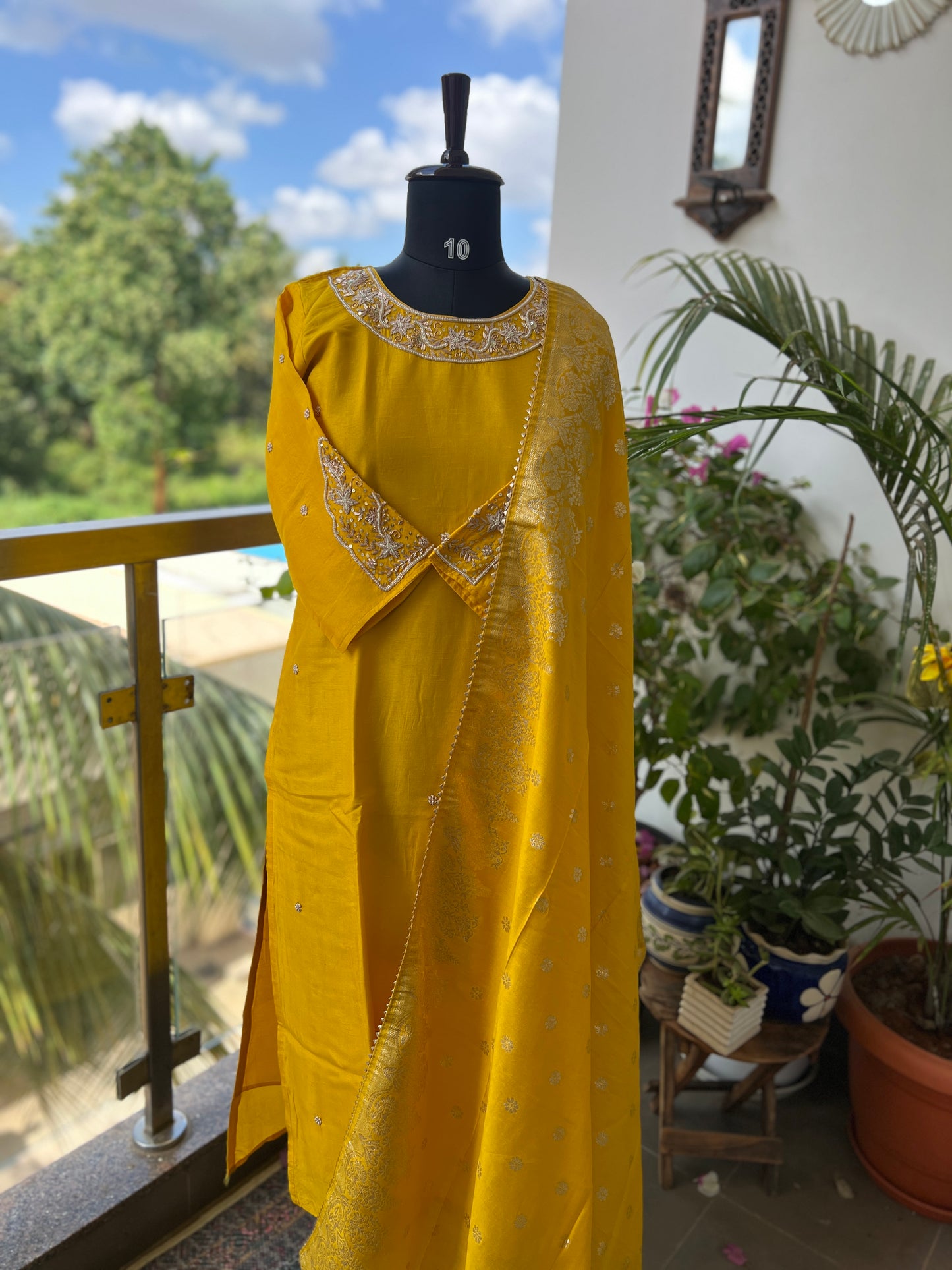 Radiant Mustard with Exquisite Zardozi Detailing