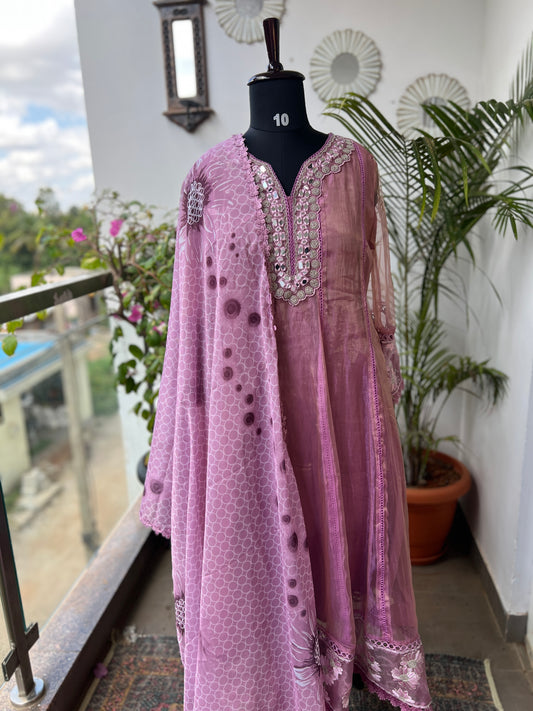 Shimmering Glow in Purple Pink with Mirror & Printg