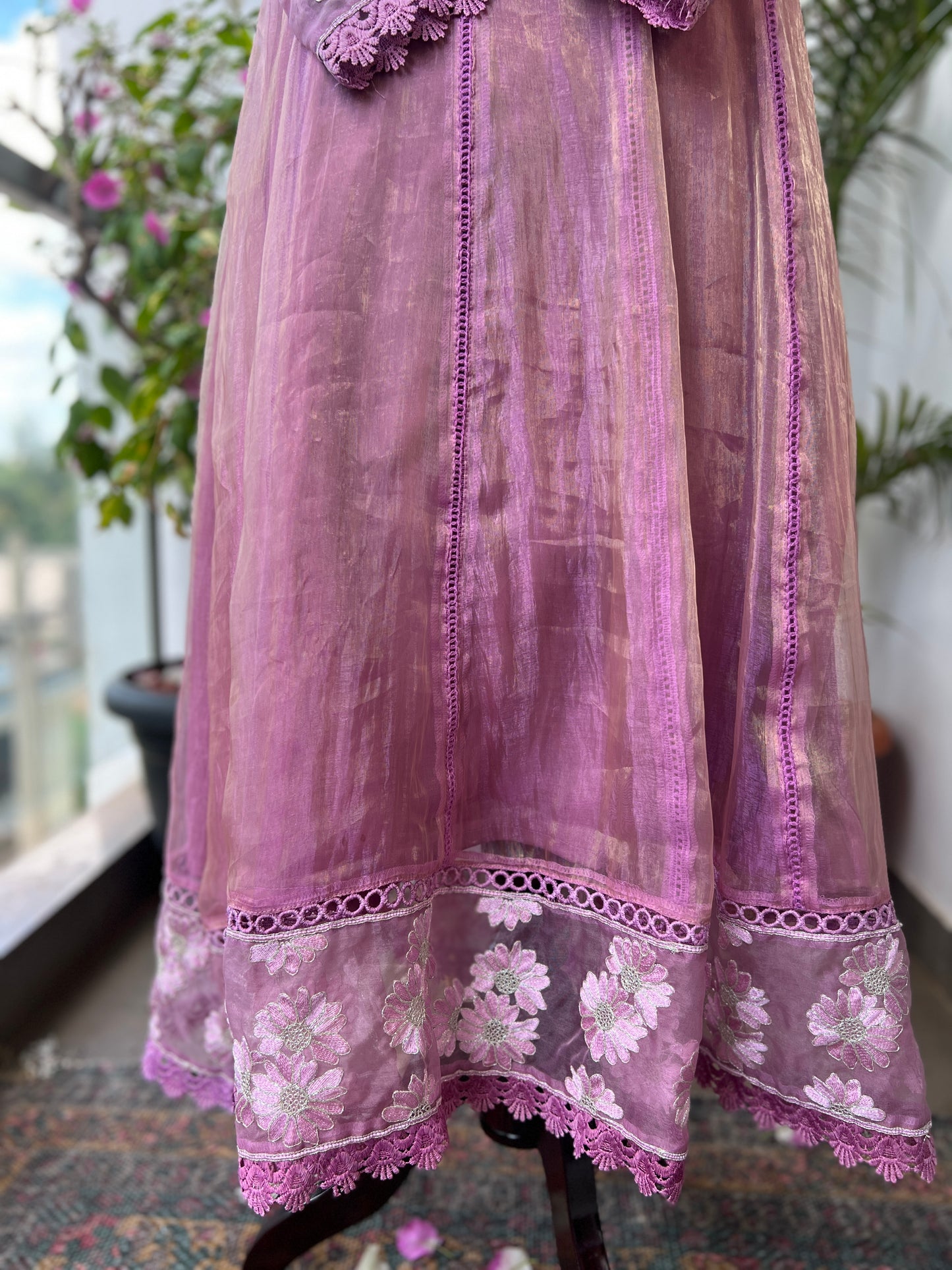 Shimmering Glow in Purple Pink with Mirror & Printg