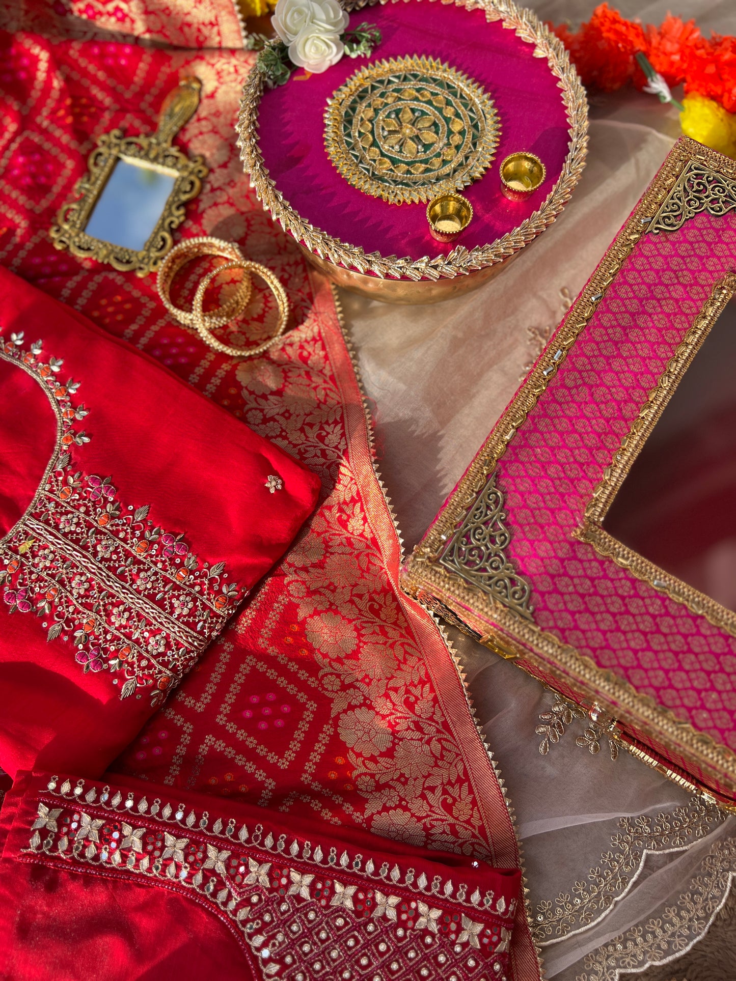 Radiant Red Charm with Bandhej Grace