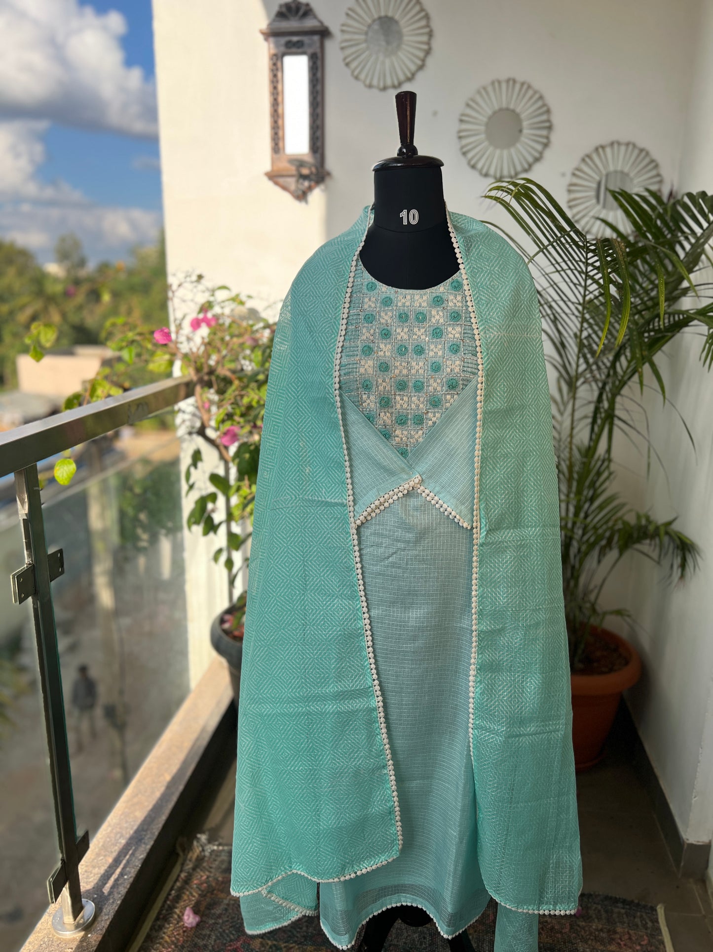 Ethereal Aqua Charm in Kota Doriya Elegance ✨