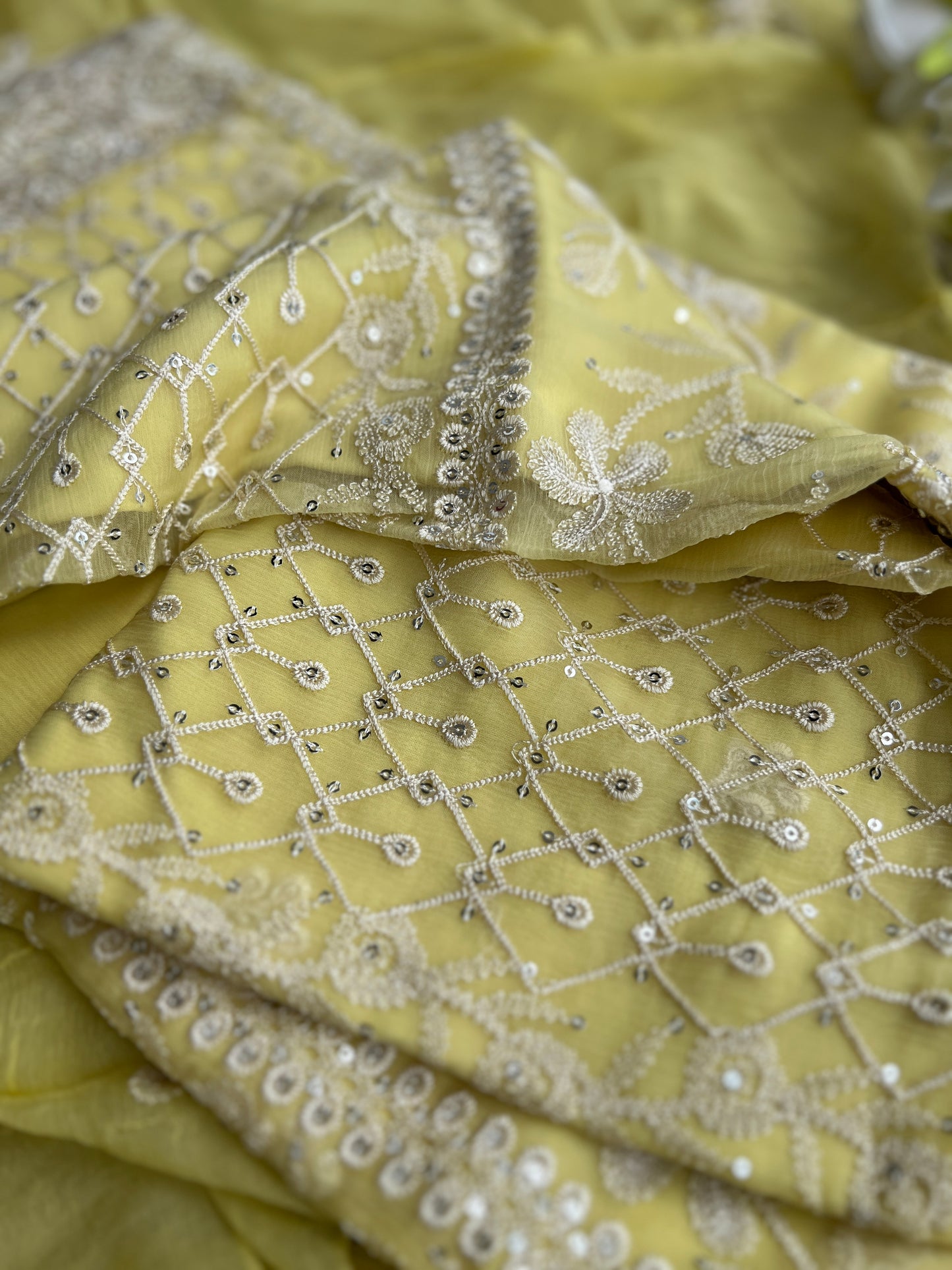 Dazzling Pure Chiffon Chikankari Salwar suit