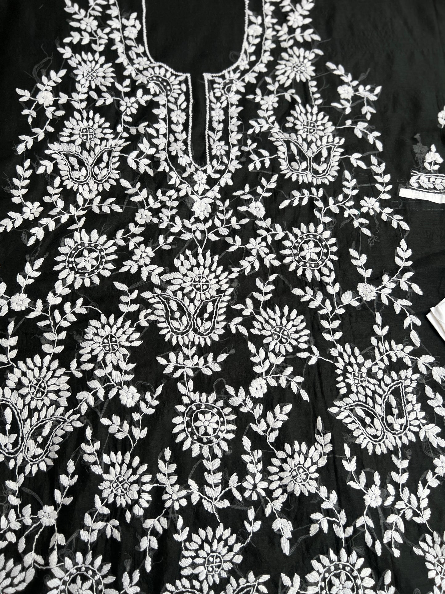 Evergreen Black and White Phulkari Edit