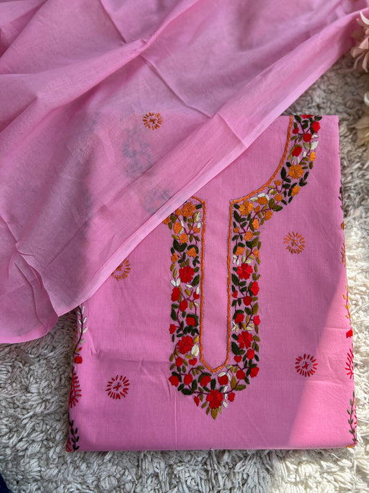 Pink Pure Parshi Handwork Suit Set