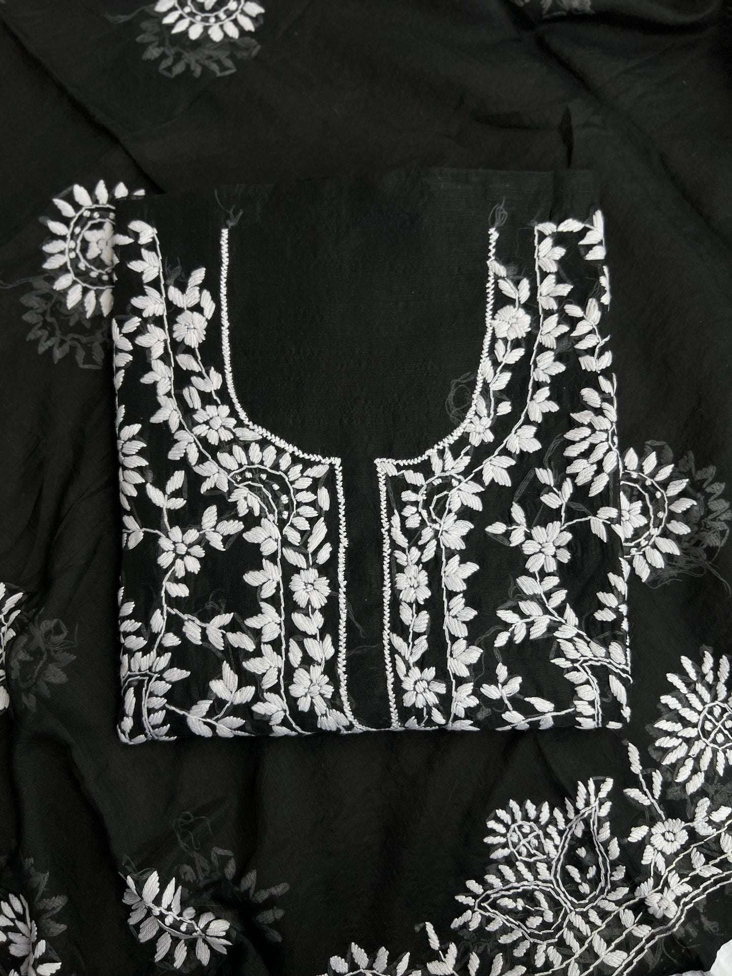 Evergreen Black and White Phulkari Edit