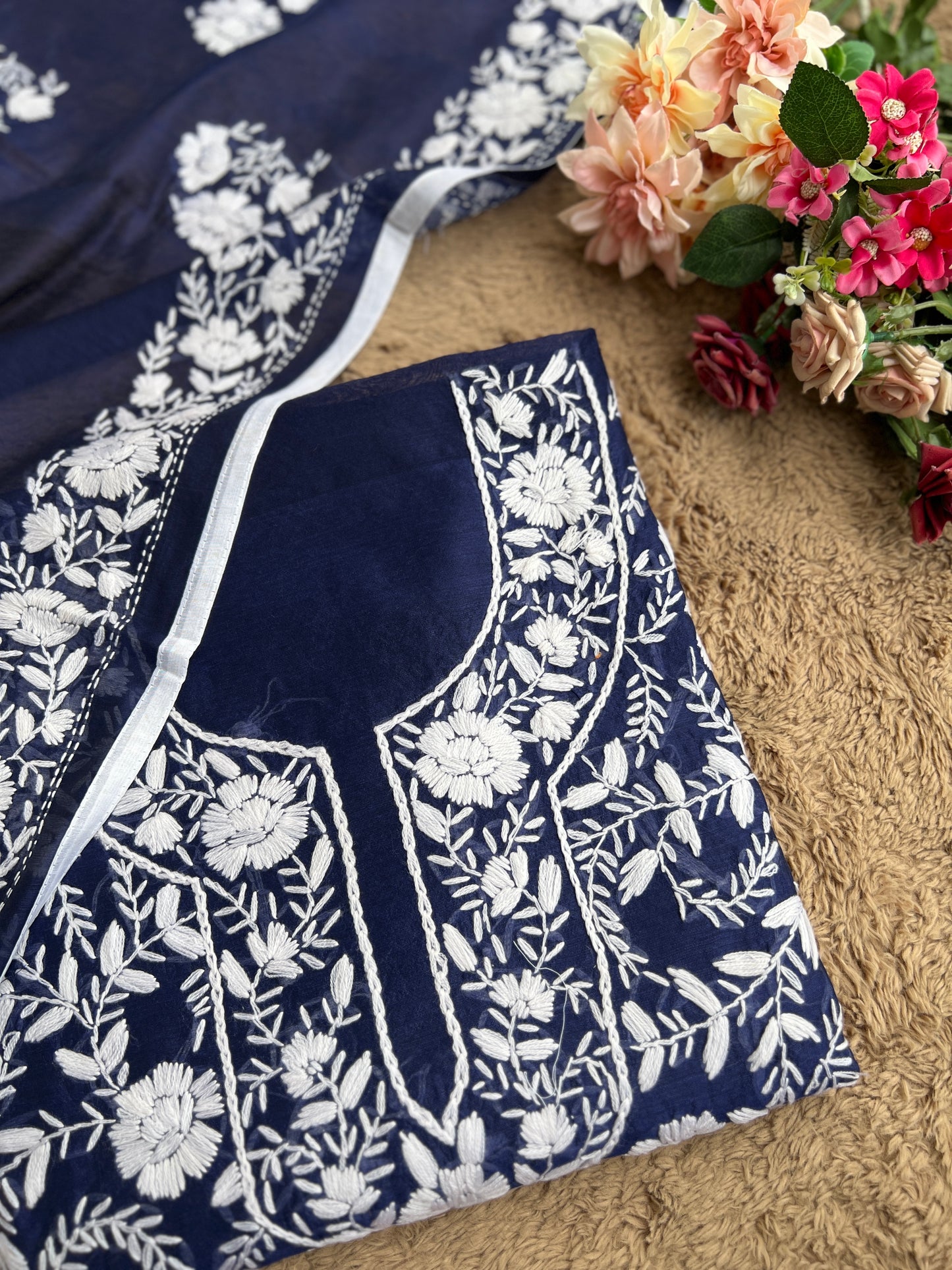 Royal Blue Phulkari Ensemble