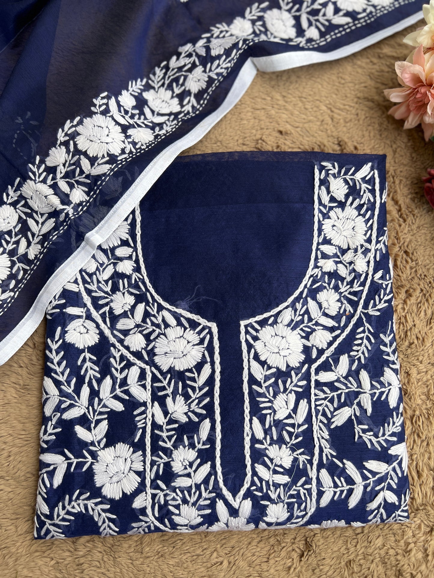 Royal Blue Phulkari Ensemble