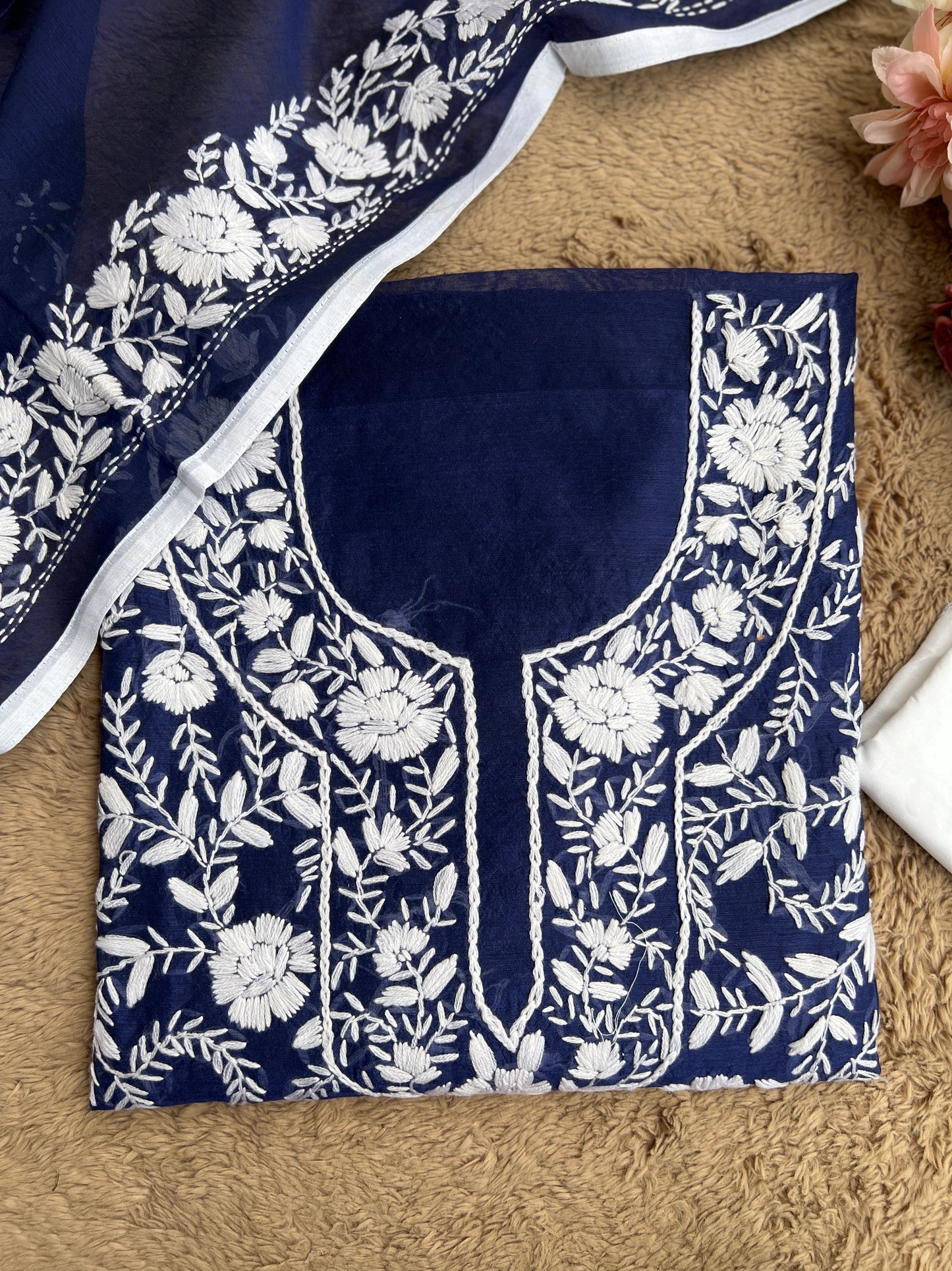 Royal Blue Phulkari Ensemble