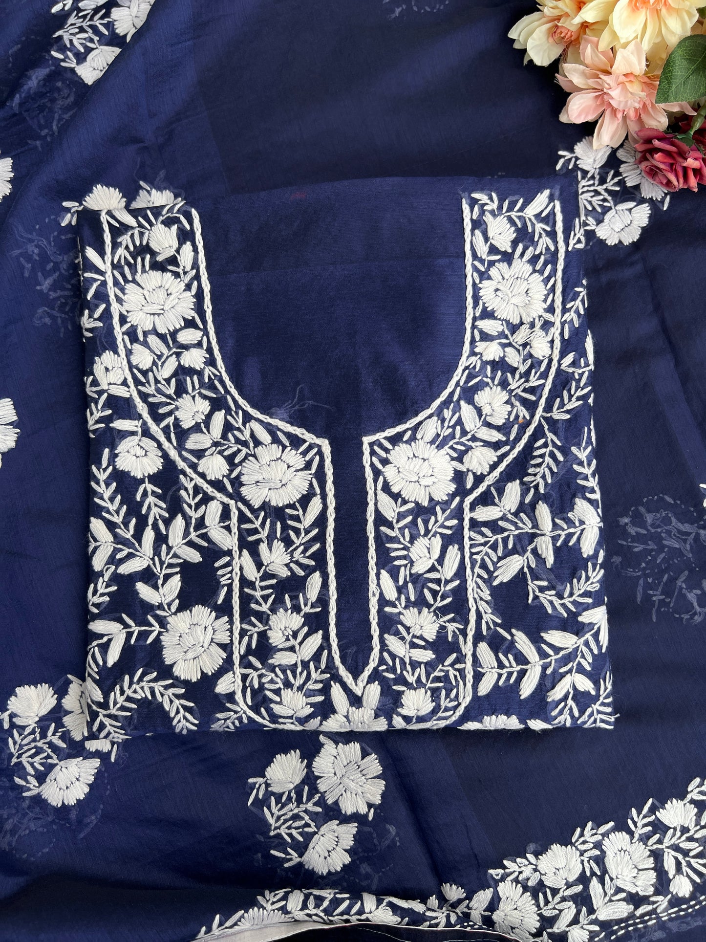 Royal Blue Phulkari Ensemble