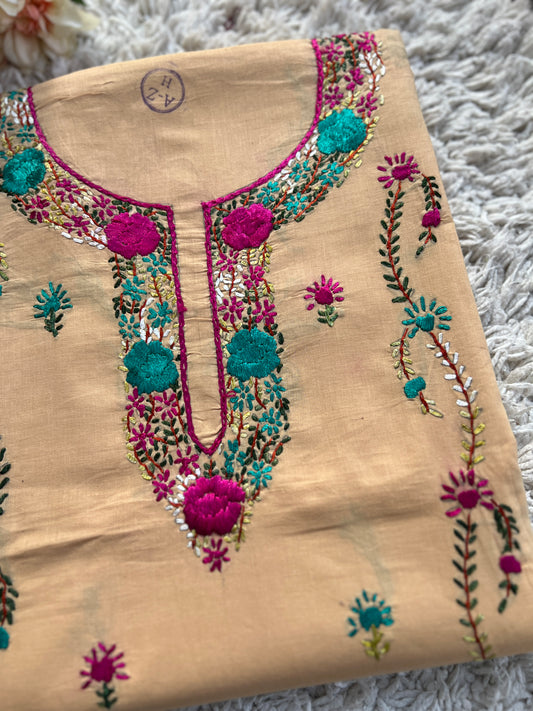 Beige Parshi Handwork Suit Set