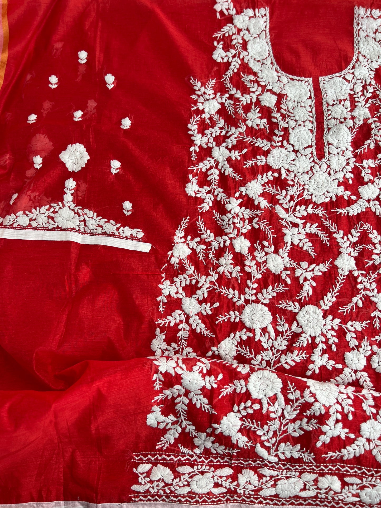 Crimson Red Phulkari Elegance