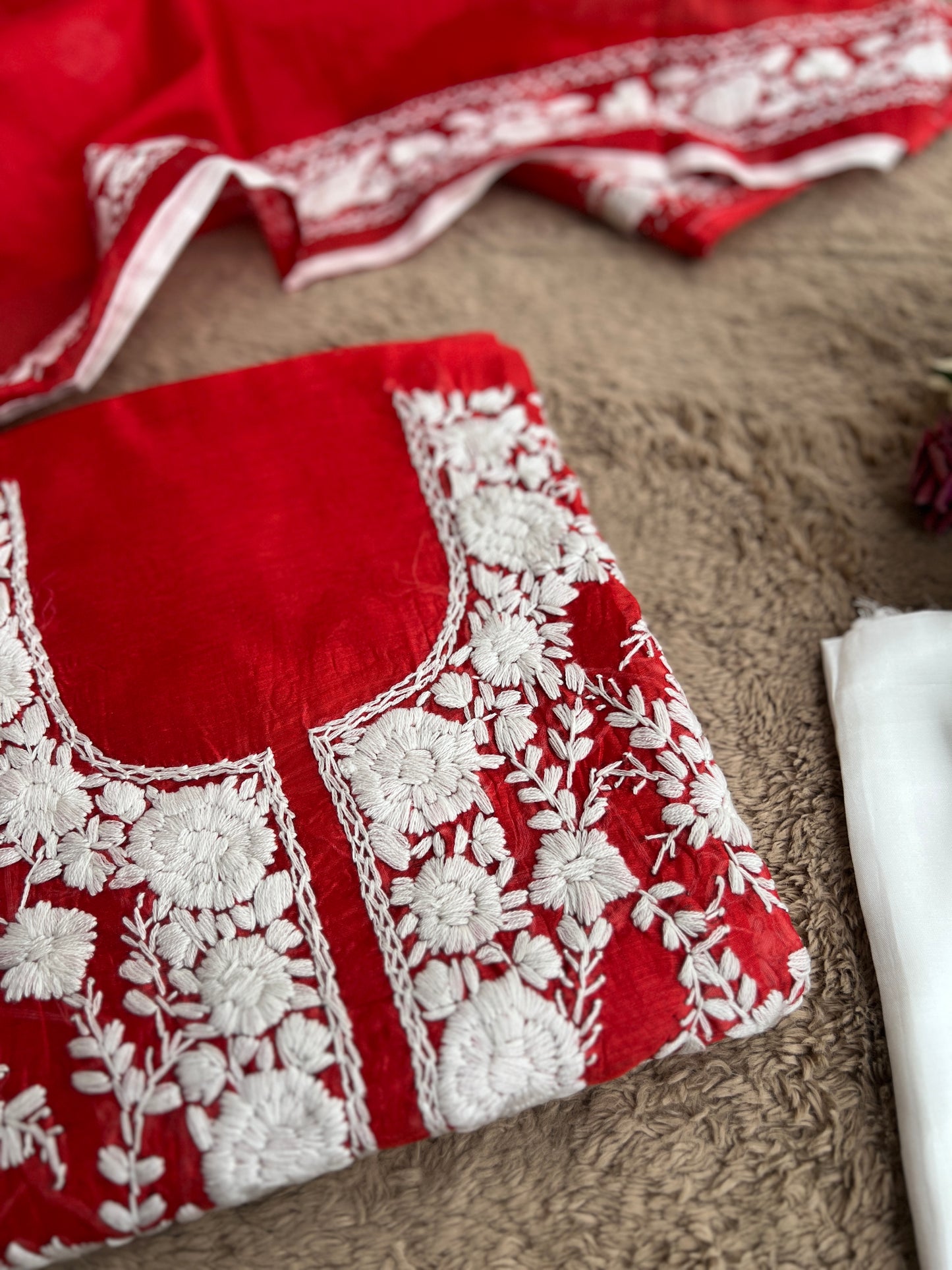Crimson Red Phulkari Elegance