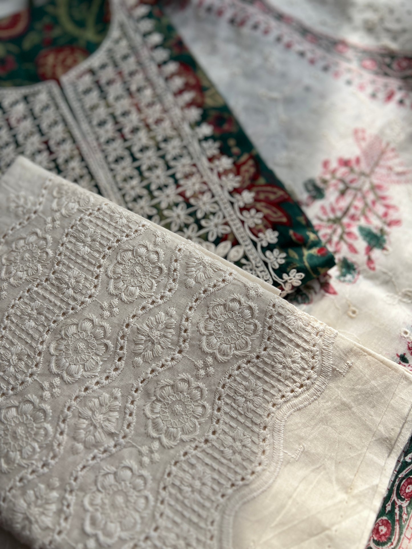 Stunning Handblock Embroidered Neck