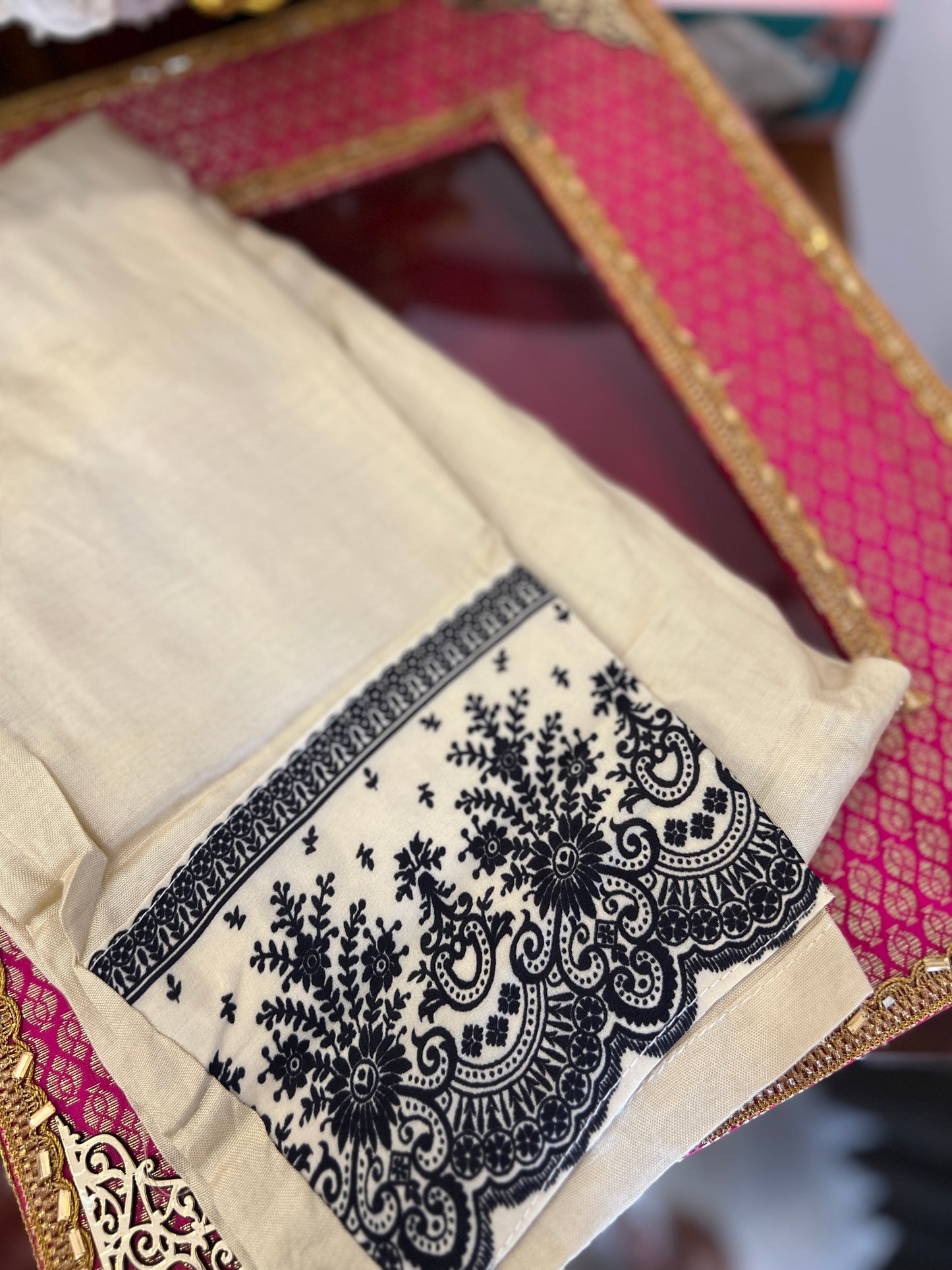 Elegant Crepe Pakistani Stitched Salwar Suit with Intricate Mirror Work