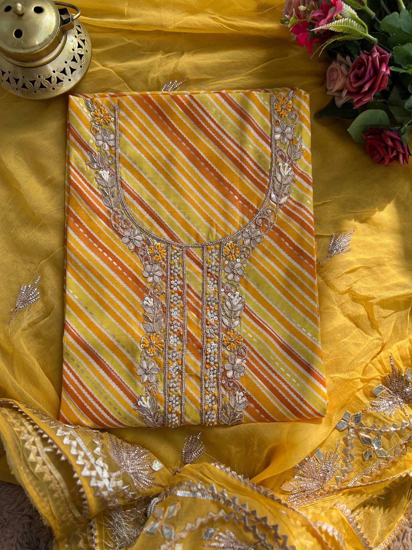 Saffron Shine Handwork Laheriya