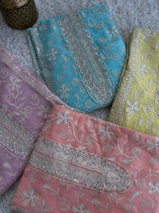 Dazzling Pure Chiffon Chikankari Salwar suit