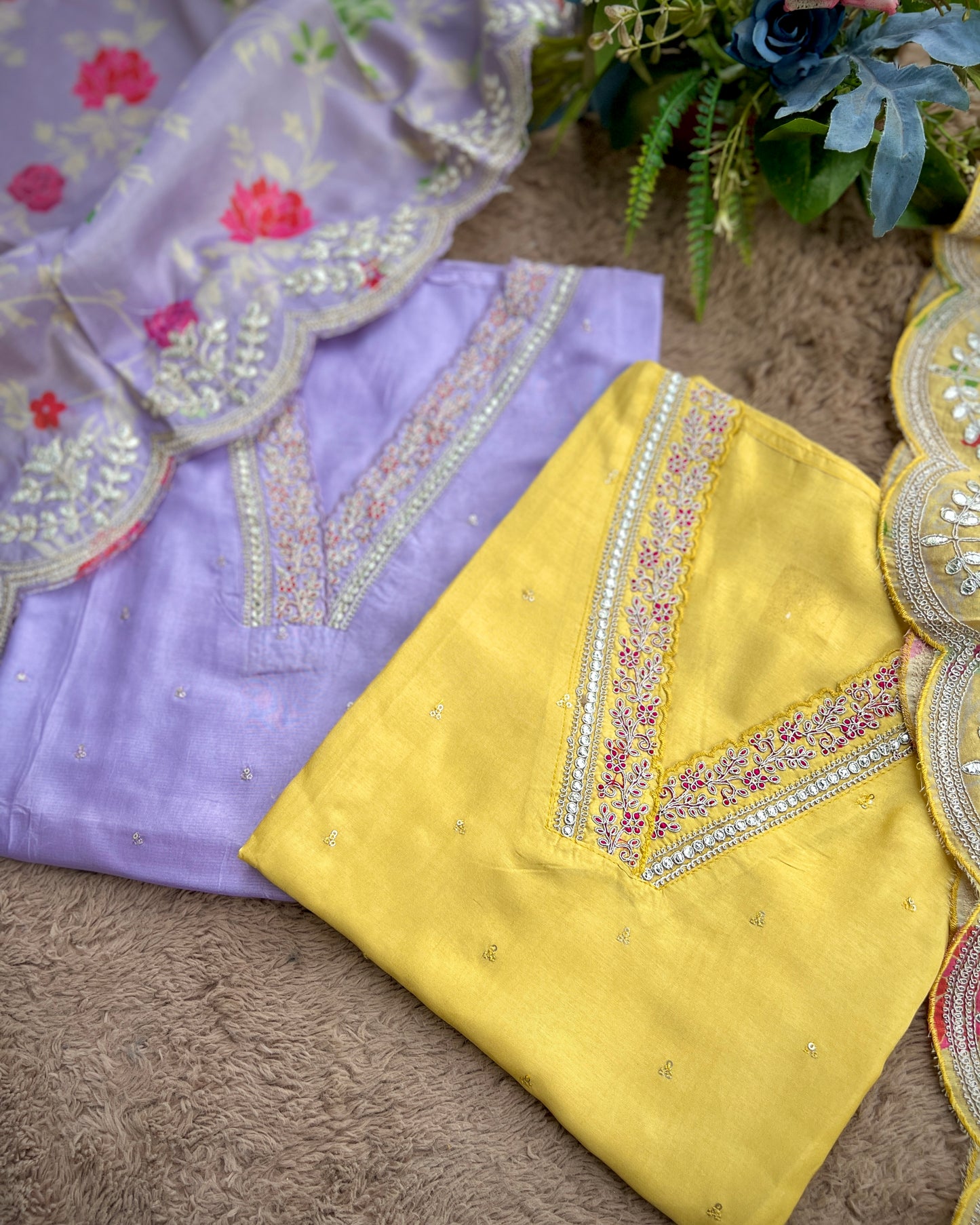 Elegant Shimmer Maslin Silk Suit with Gota Work & Fancy Party Wear Dupatta ✨