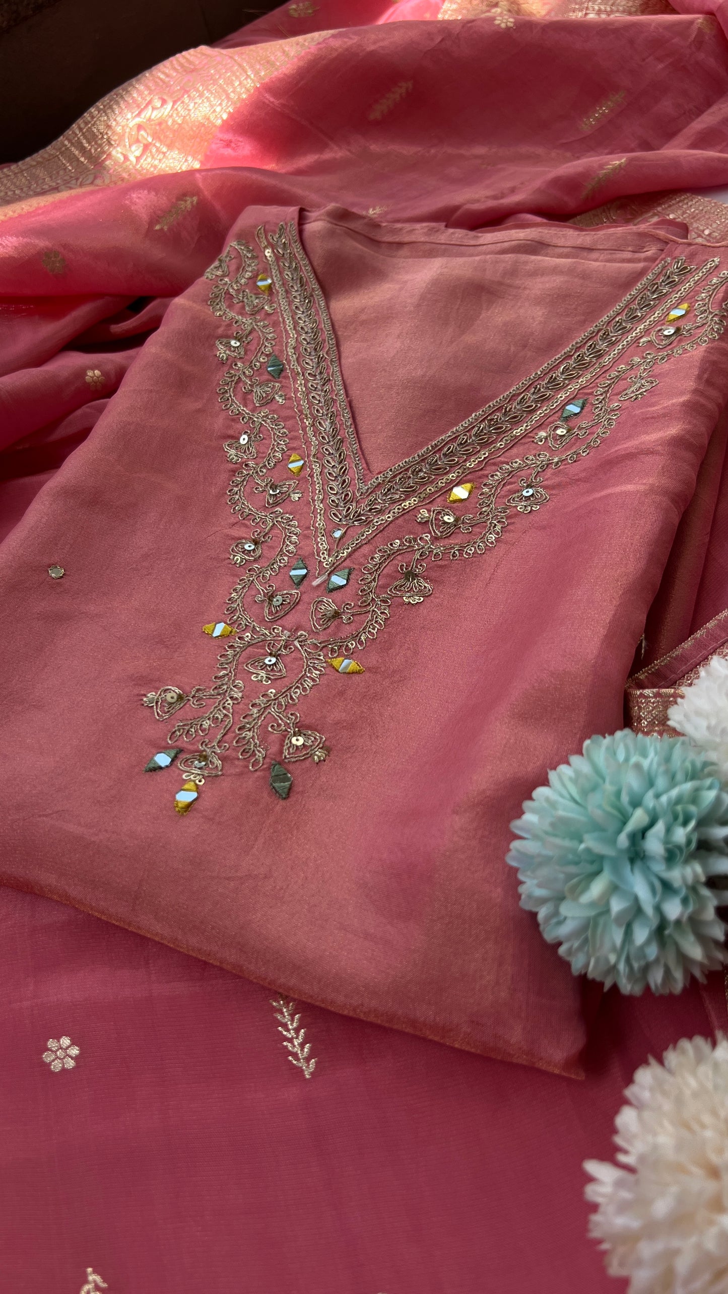 Pale Rose Shimmer Silk