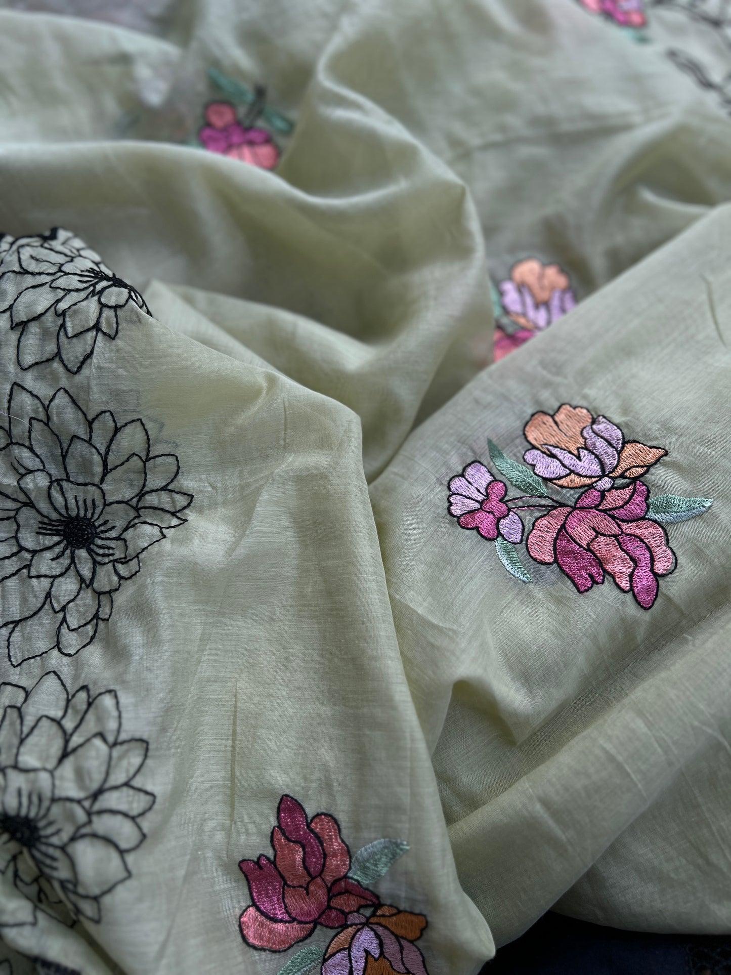 Embroidered Mal Chanderi Suit with Elegant Dupatta