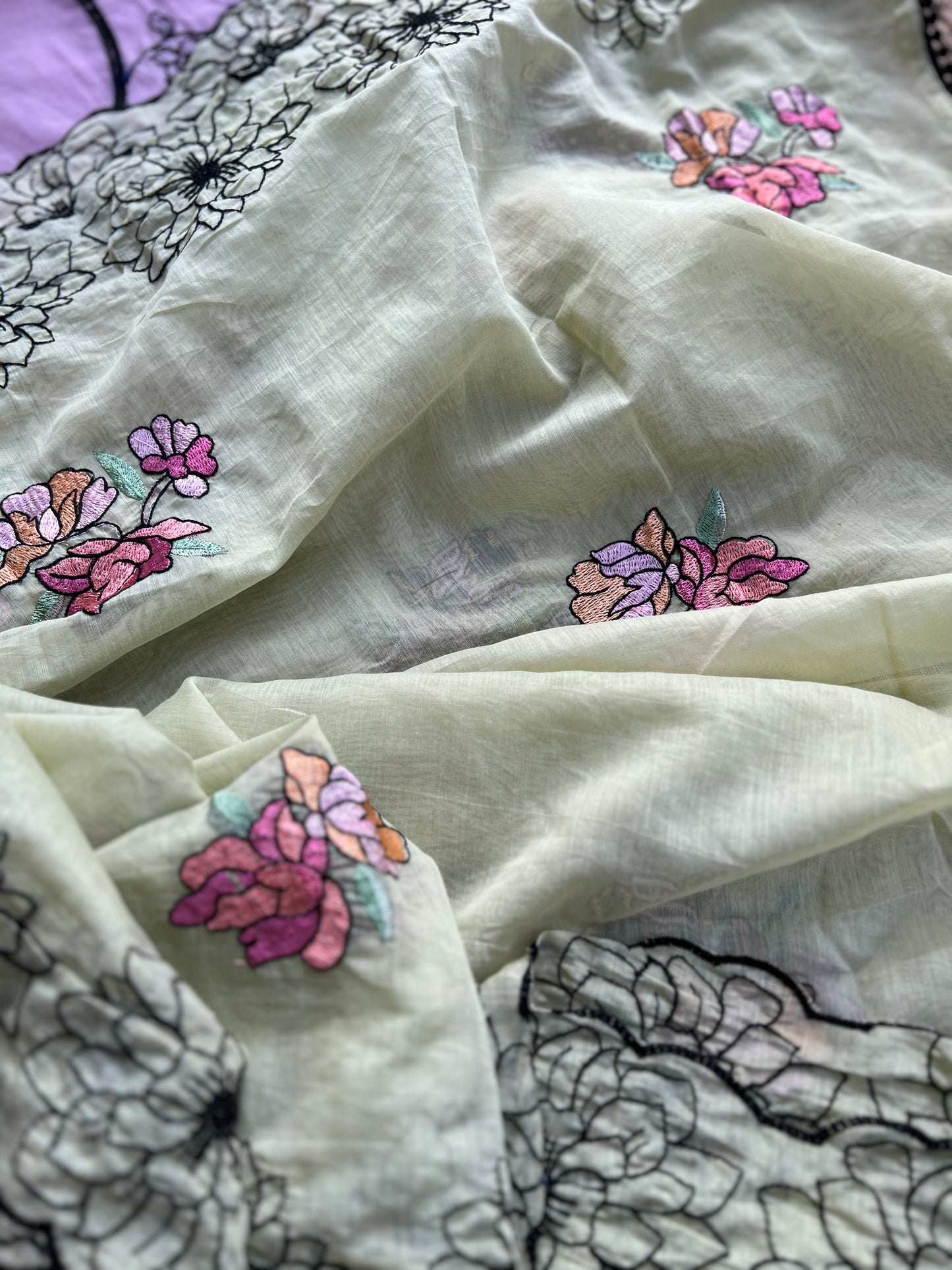 Embroidered Mal Chanderi Suit with Elegant Dupatta