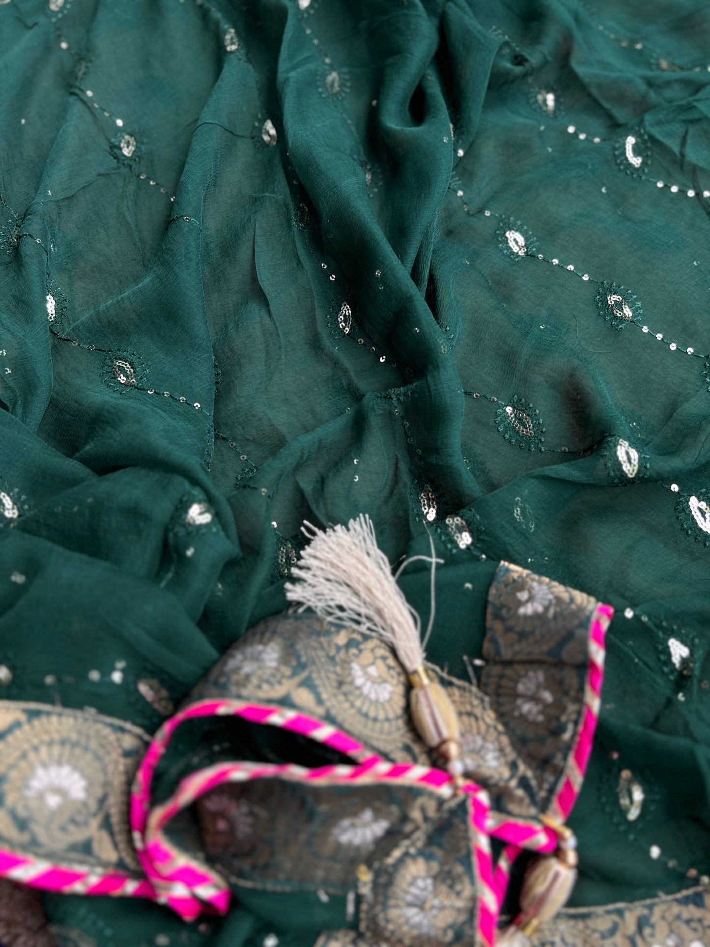 Mehandi Green Handwork Suit