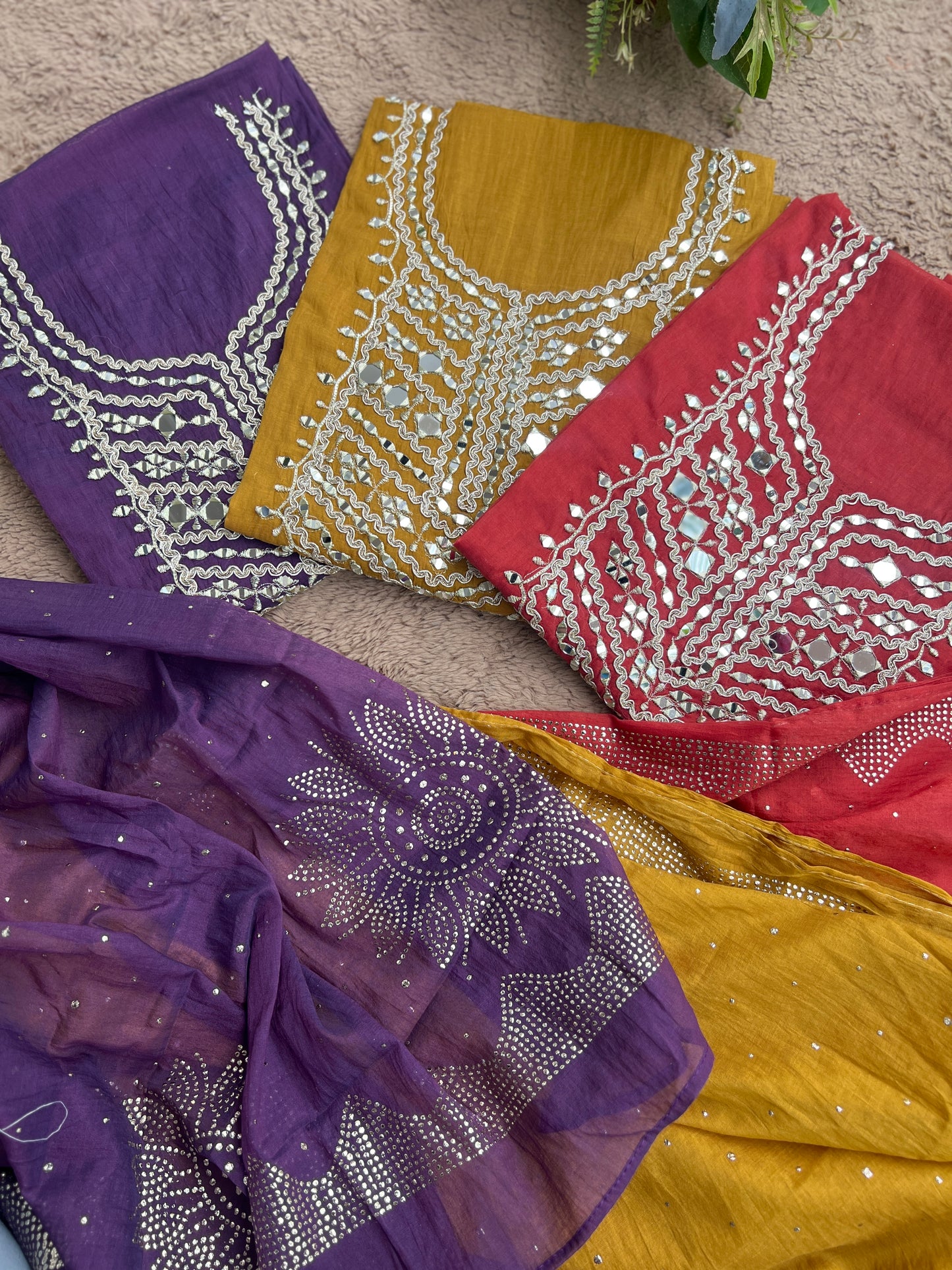 Mirror Embroidered Mal Chanderi with Mukesh Elegance