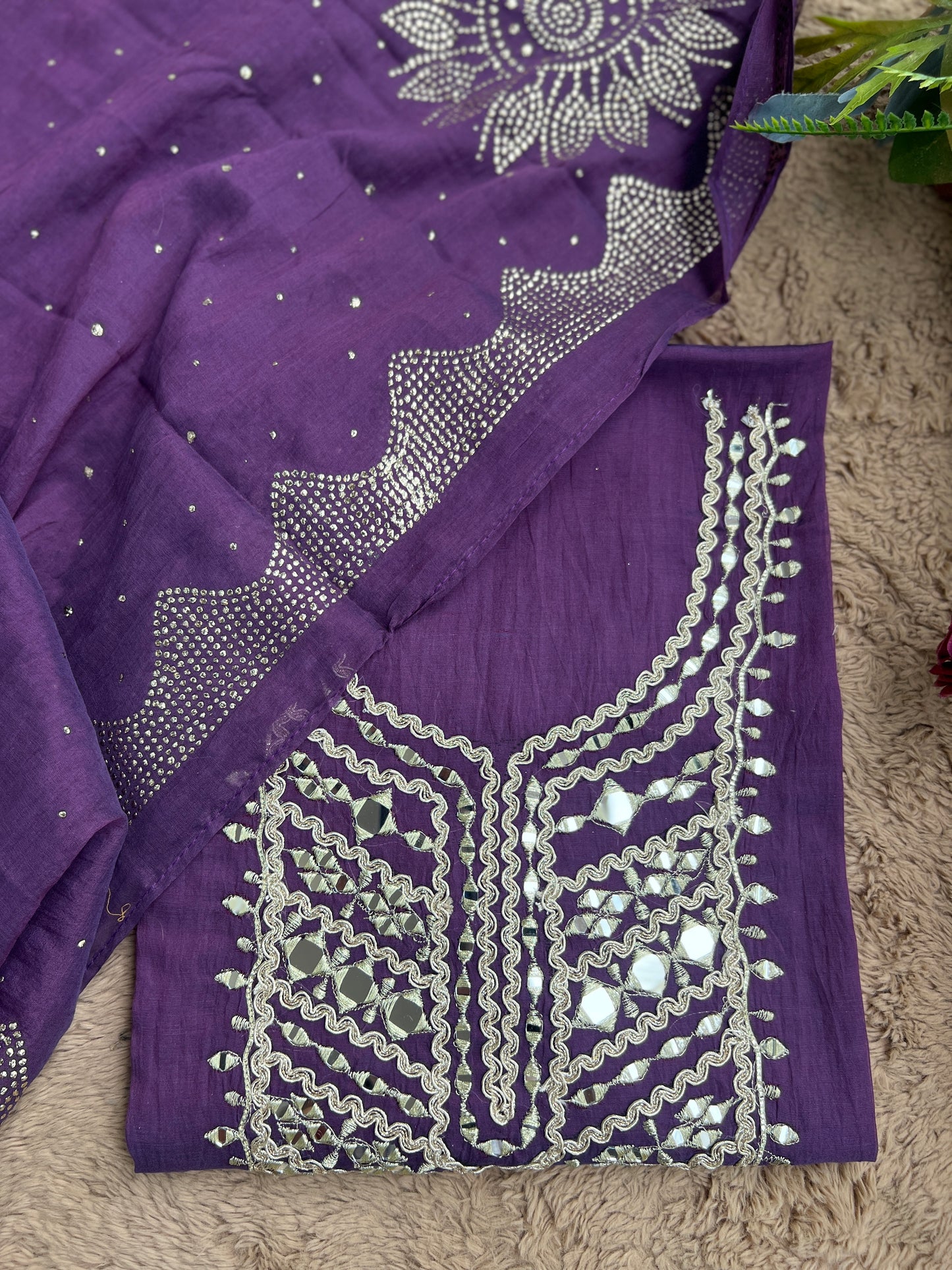 Mirror Embroidered Mal Chanderi with Mukesh Elegance