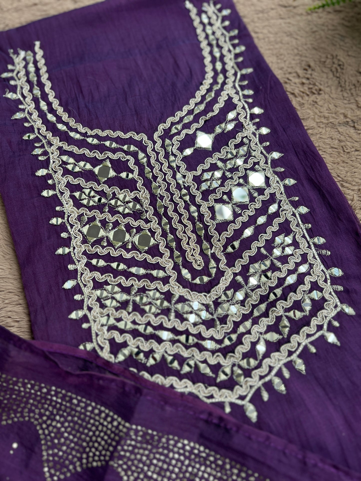 Mirror Embroidered Mal Chanderi with Mukesh Elegance