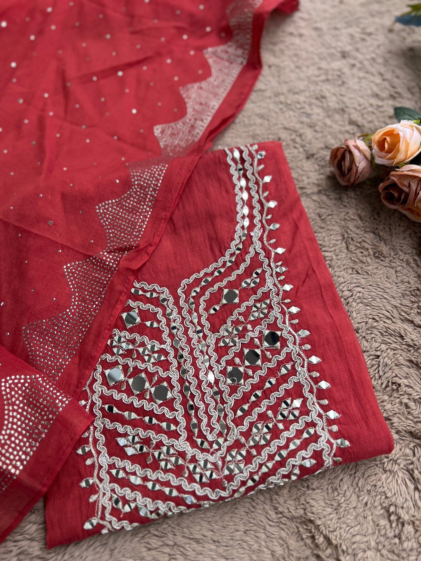 Mirror Embroidered Mal Chanderi with Mukesh Elegance