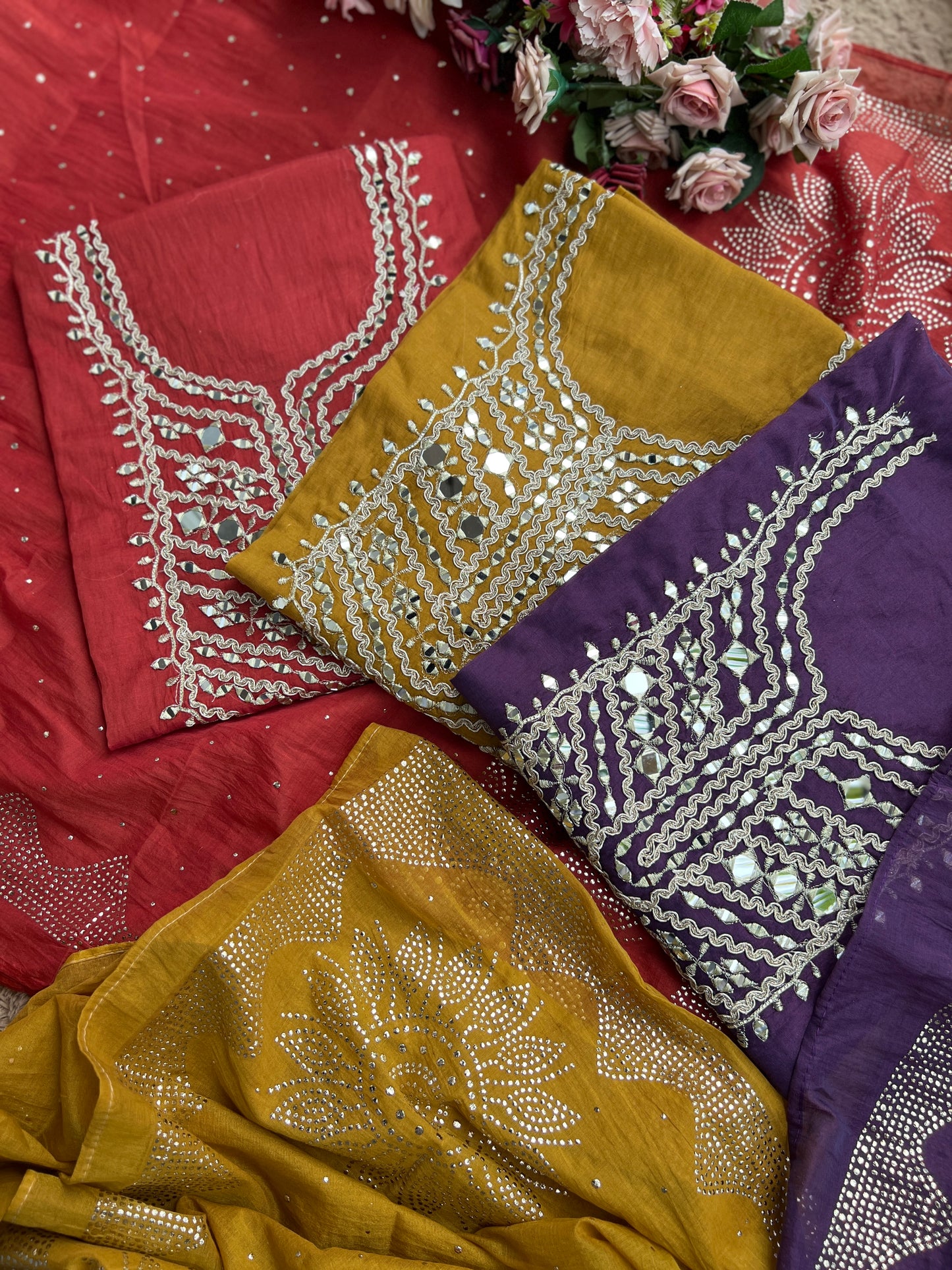 Mirror Embroidered Mal Chanderi with Mukesh Elegance
