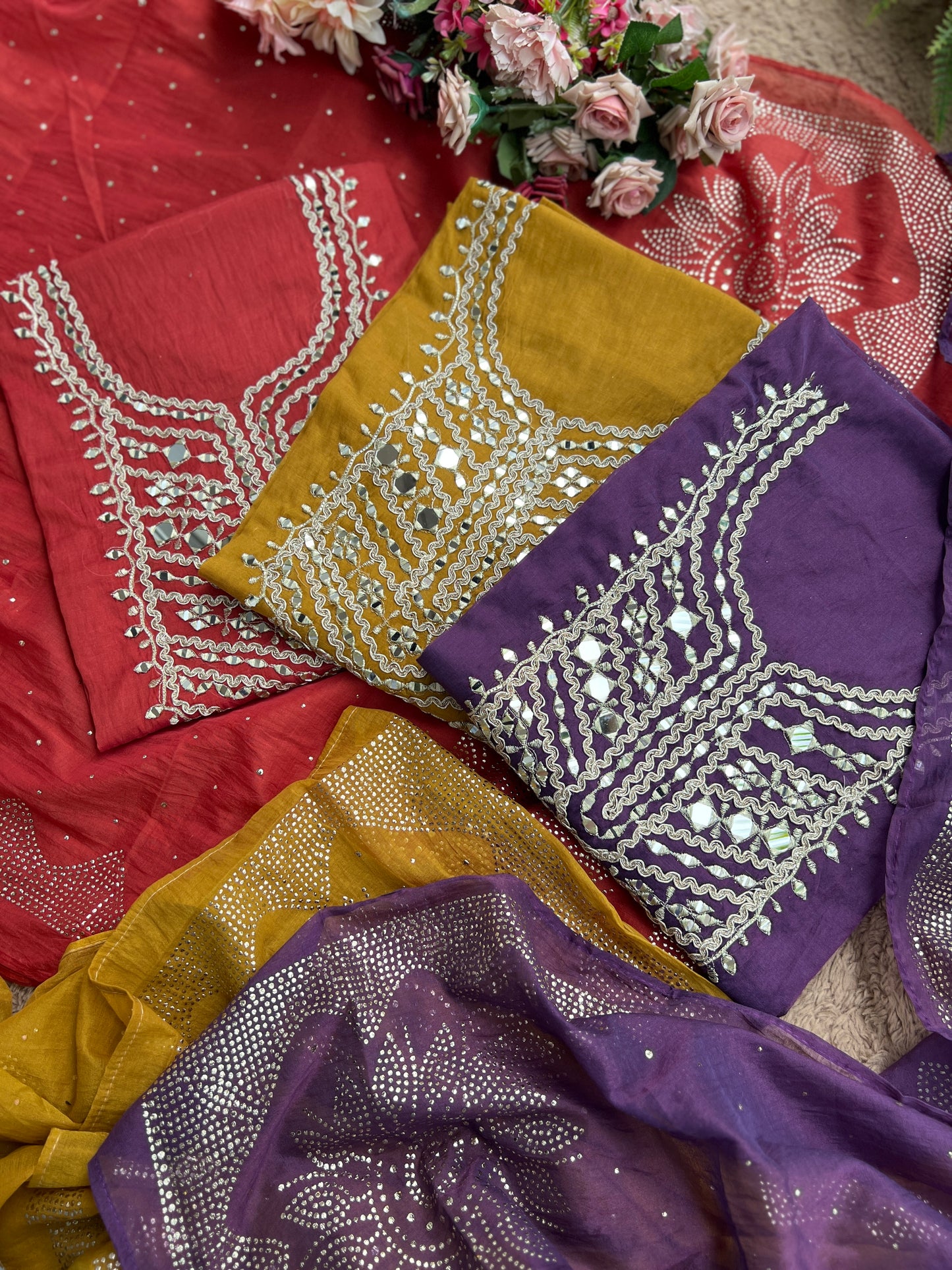Mirror Embroidered Mal Chanderi with Mukesh Elegance